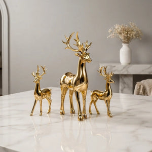 Gold Deer Figurine Set of three