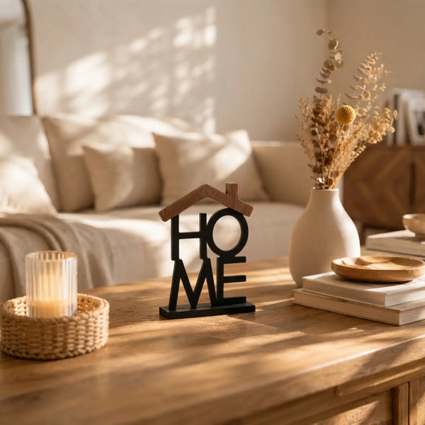 Modern "HOME" Silhouette Wood Sign