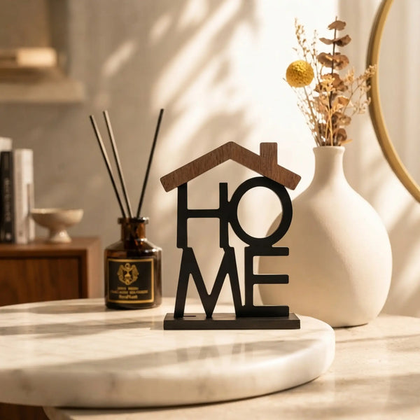Modern "HOME" Silhouette Wood Sign