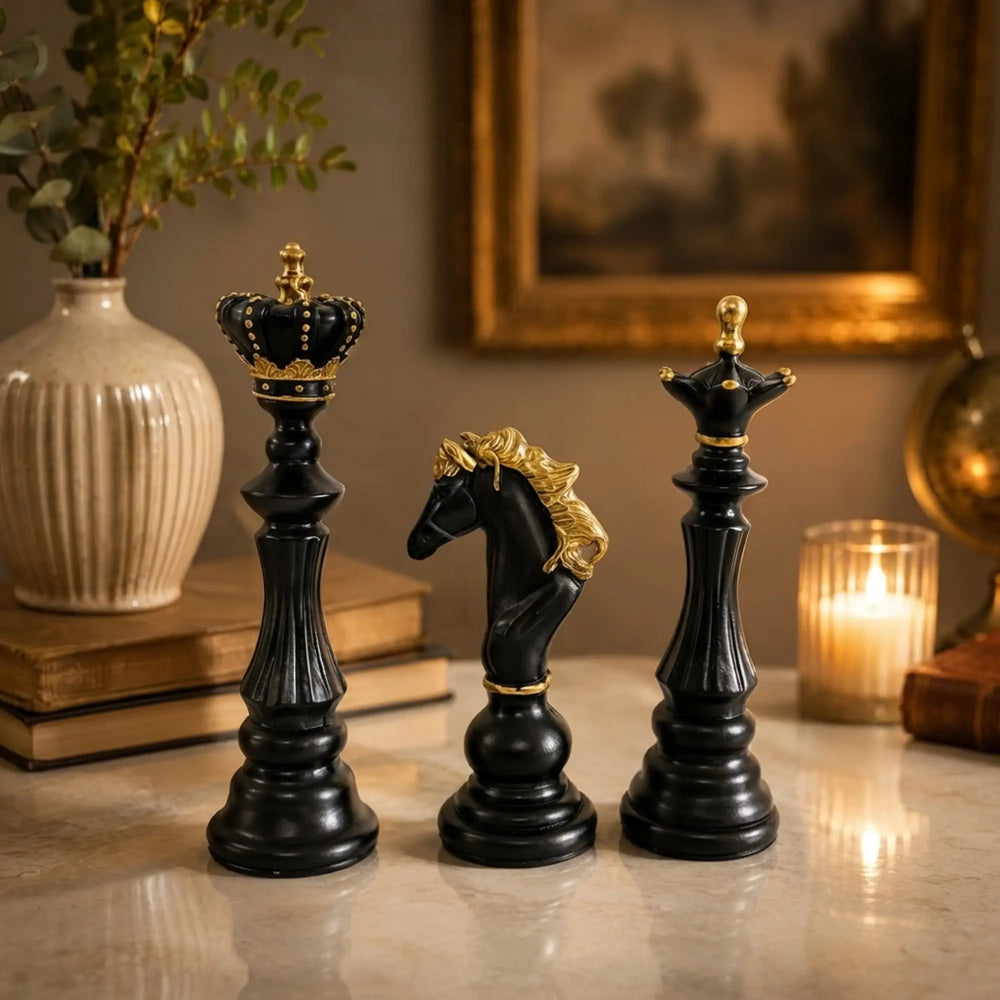 Set of 3 Royal Decorative Chess Set