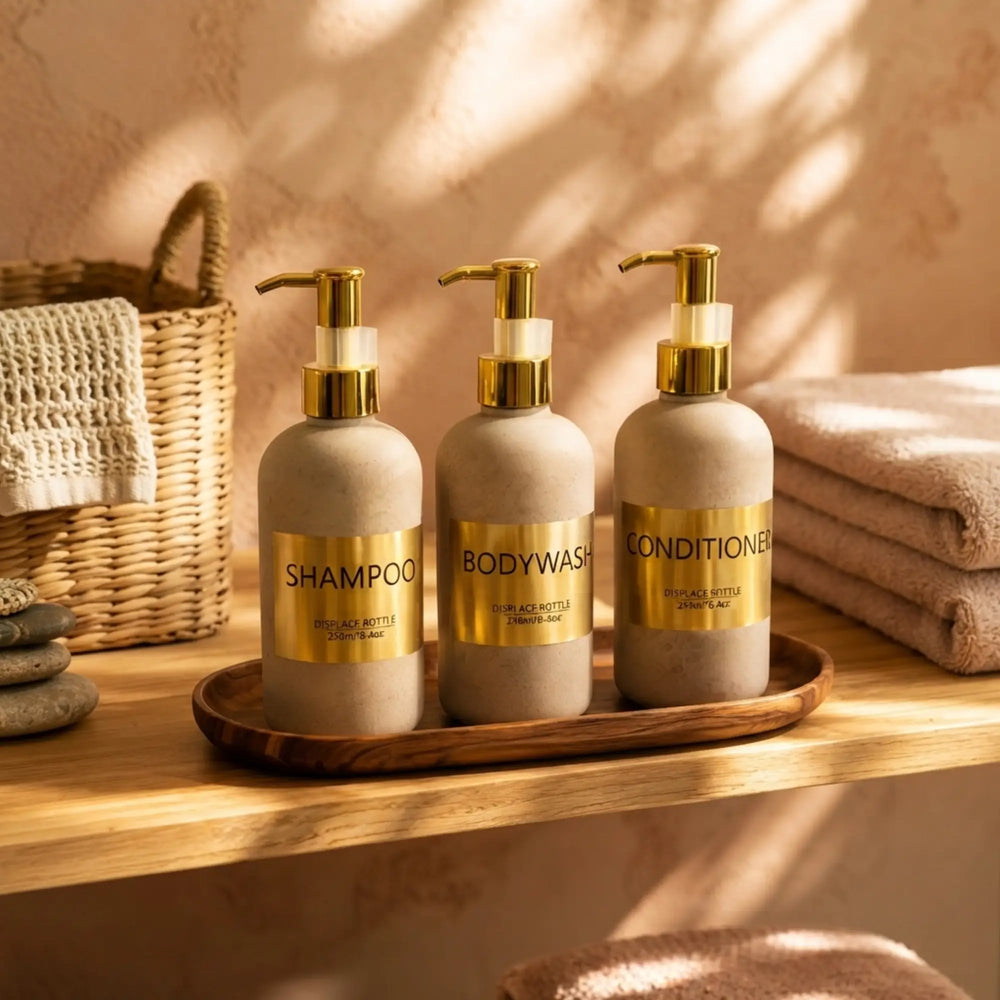 Set of three bathing dispensers set