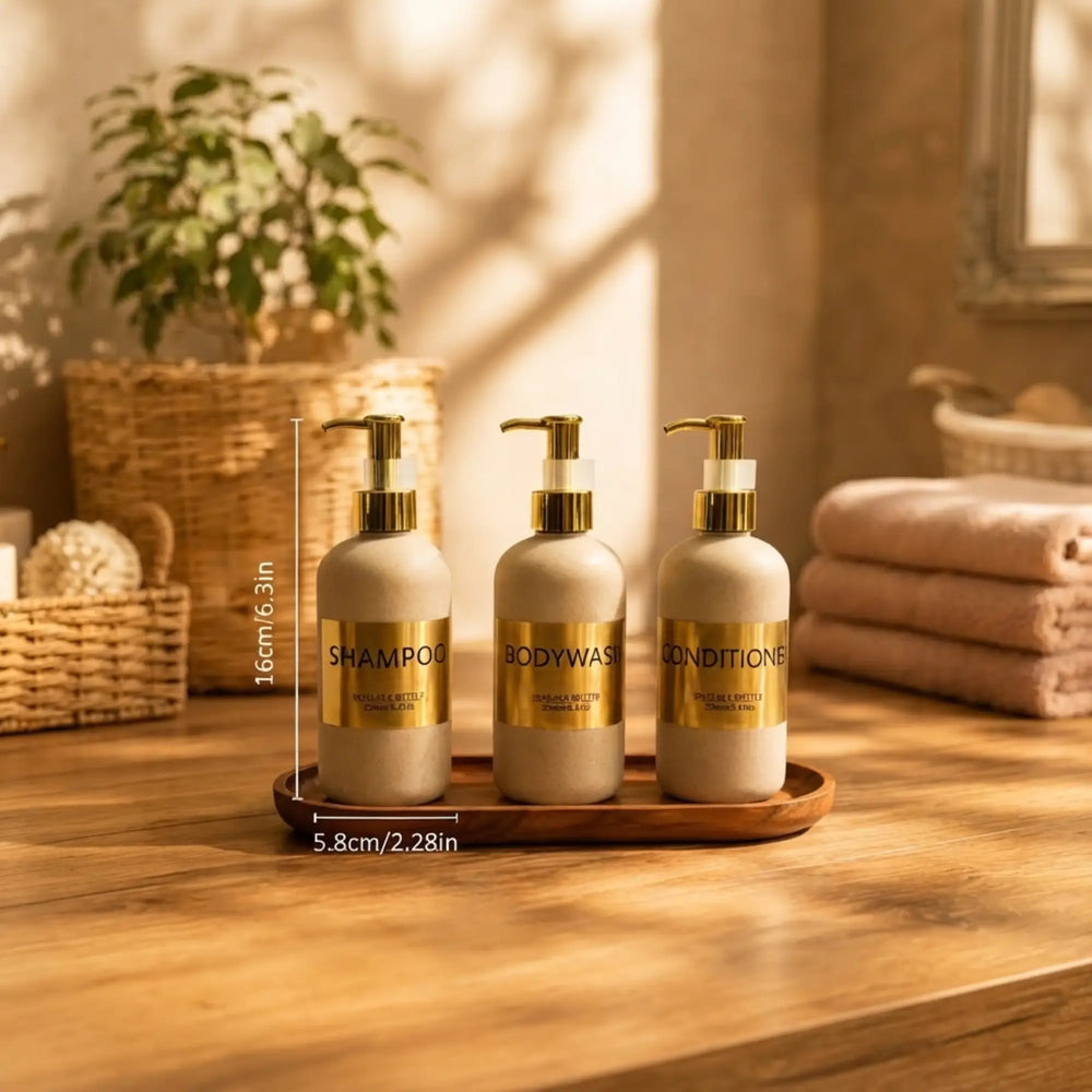 Set of three bathing dispensers set